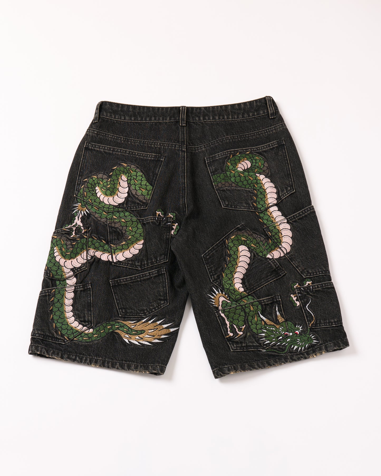 “Dragon” embroidery jorts PREORDER