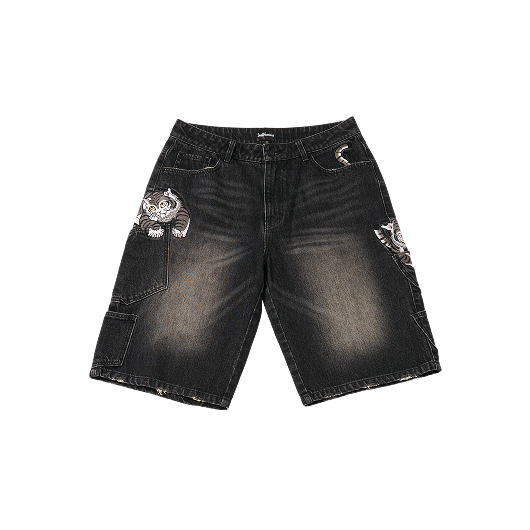 Tora Grey Embroidery Jorts
