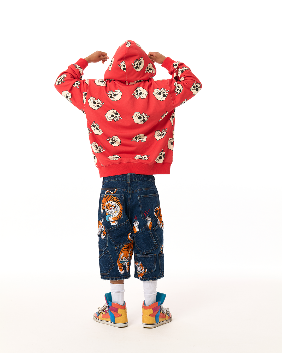 "Tora" blue embroidery jorts PREORDER